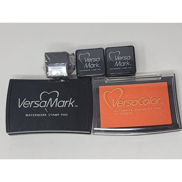 Lot Of 5 Versa Mark Ink 3 Small Unopened 2 Large Opened Orange/Watermark/Orchid - Picture 1 of 7